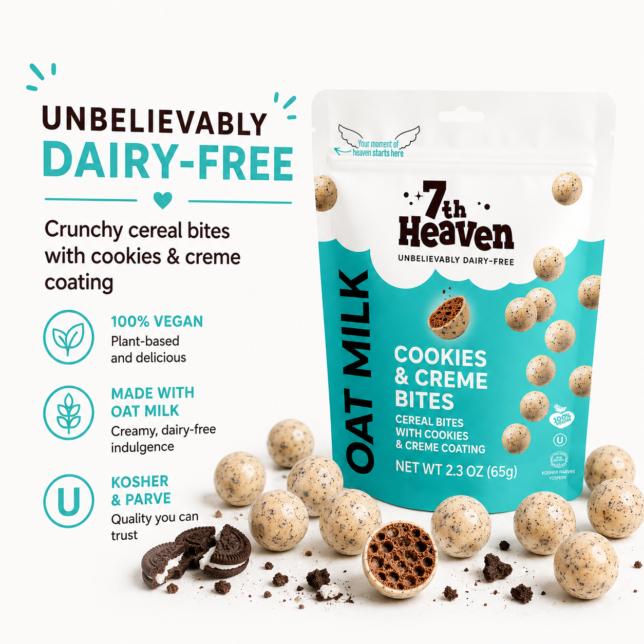 7th Heaven Cookies & Creme Bites lifestyle shot