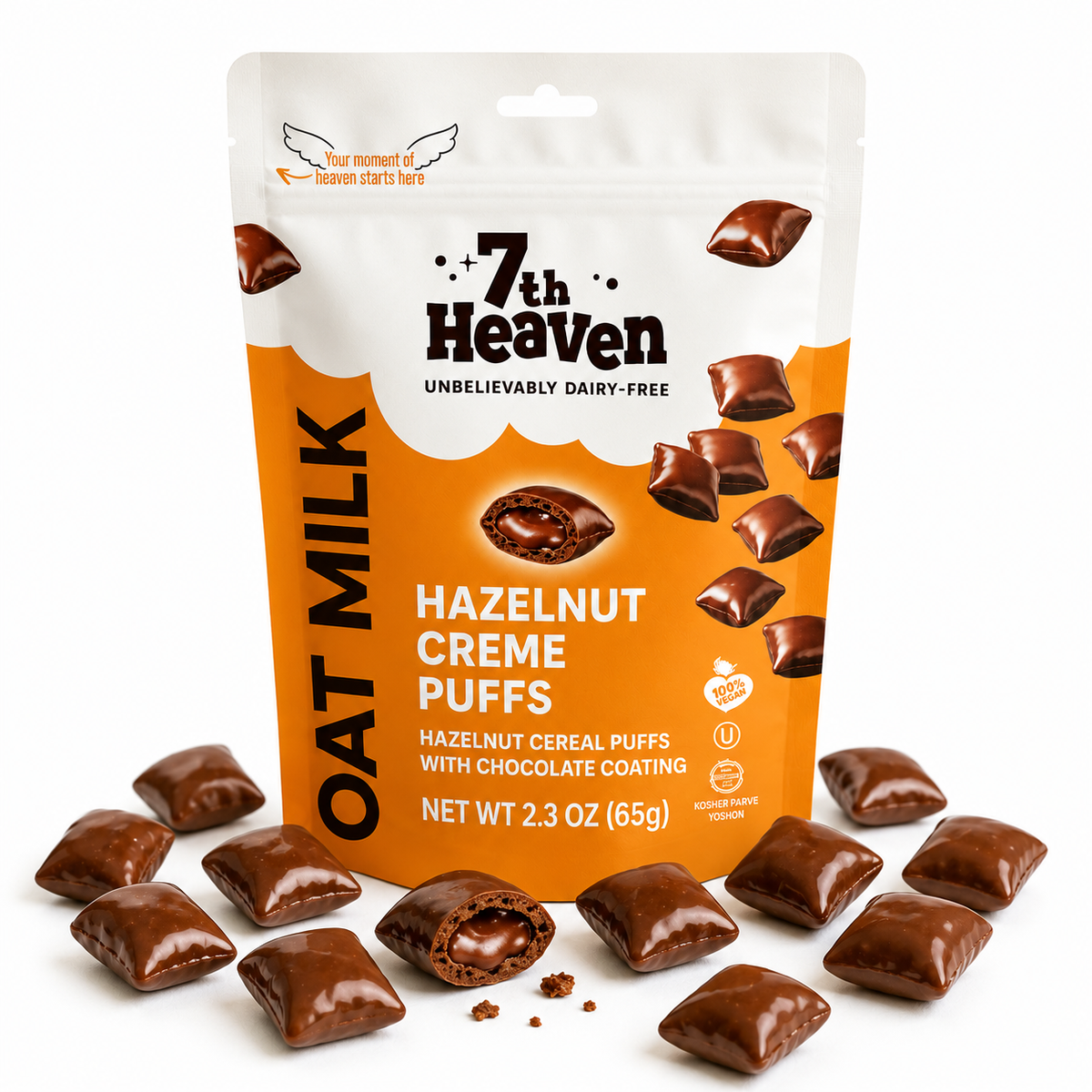 7th Heaven Hazelnut Creme Puff Bites close up