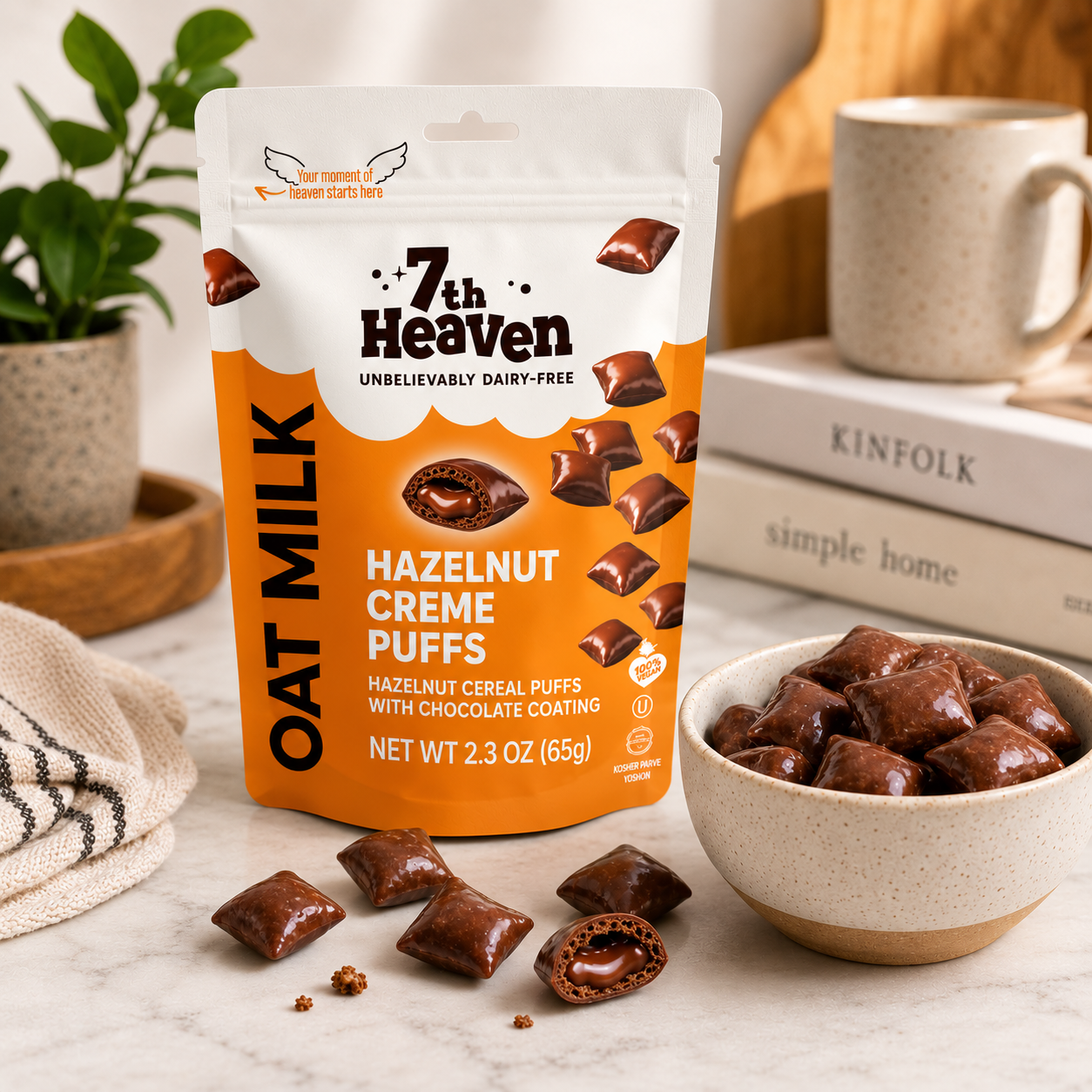 7th Heaven Hazelnut Creme Puff Bites lifestyle shot