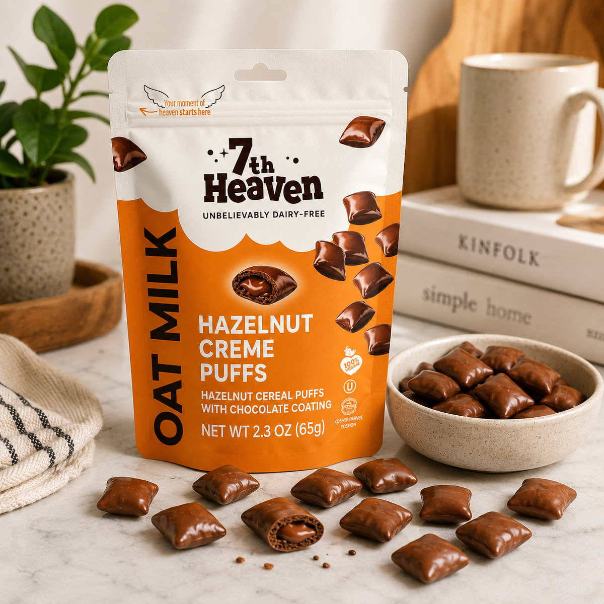 7th Heaven Hazelnut Creme Puff Bites lifestyle shot
