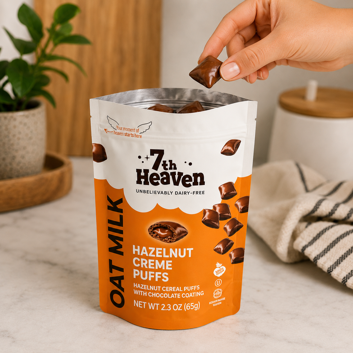 7th Heaven Hazelnut Creme Puff Bites lifestyle shot