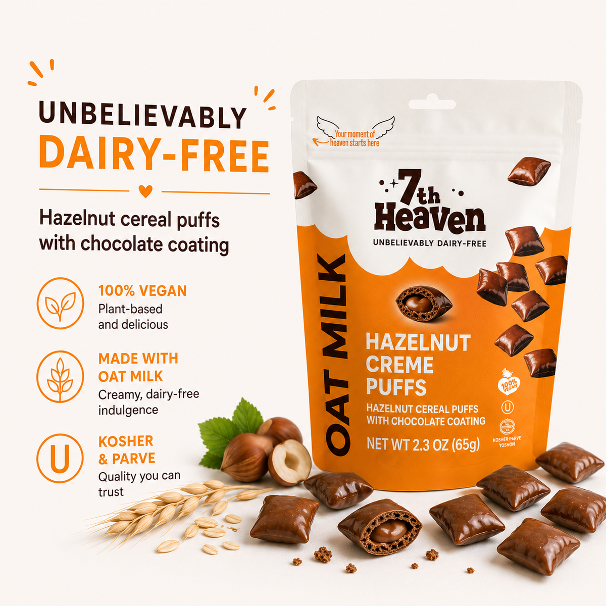 7th Heaven Hazelnut Creme Puff Bites lifestyle shot