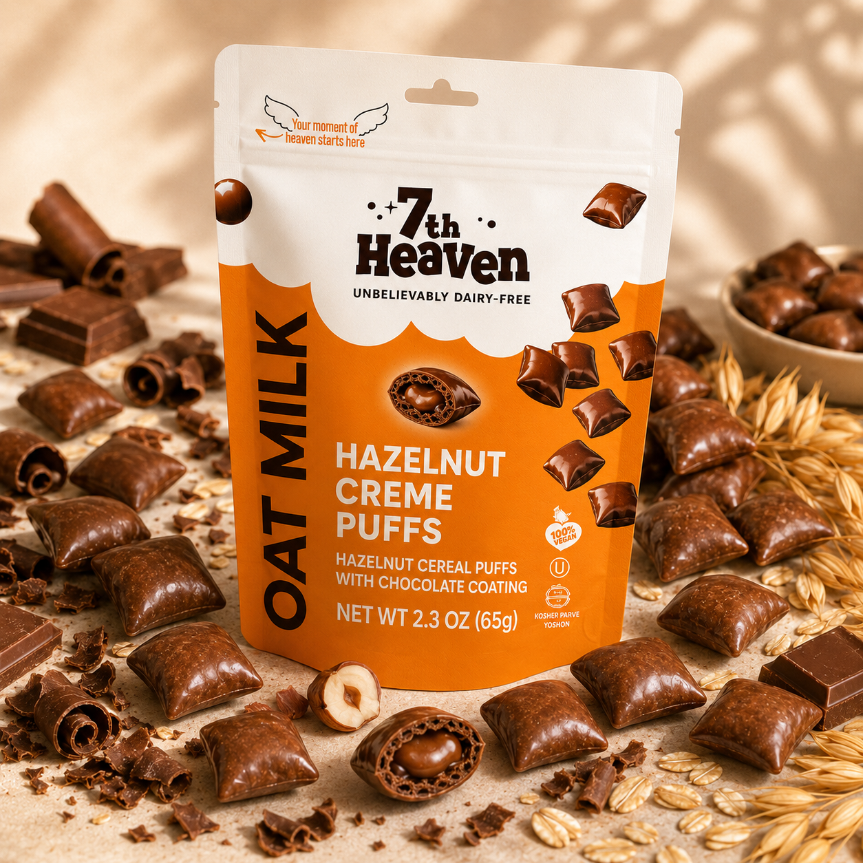 7th Heaven Hazelnut Creme Puff Bites lifestyle shot