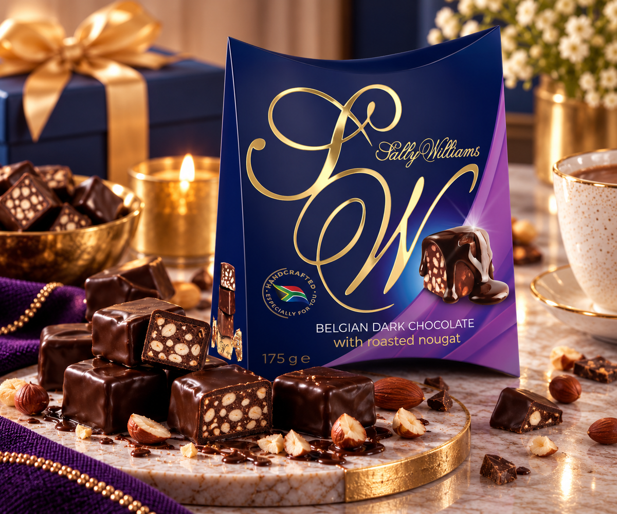 Sally Williams Dark Chocolate Nougat Squares gift box