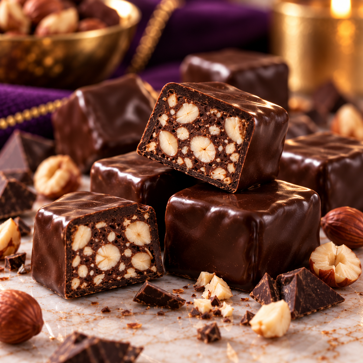 Sally Williams Dark Chocolate Nougat Squares gift box