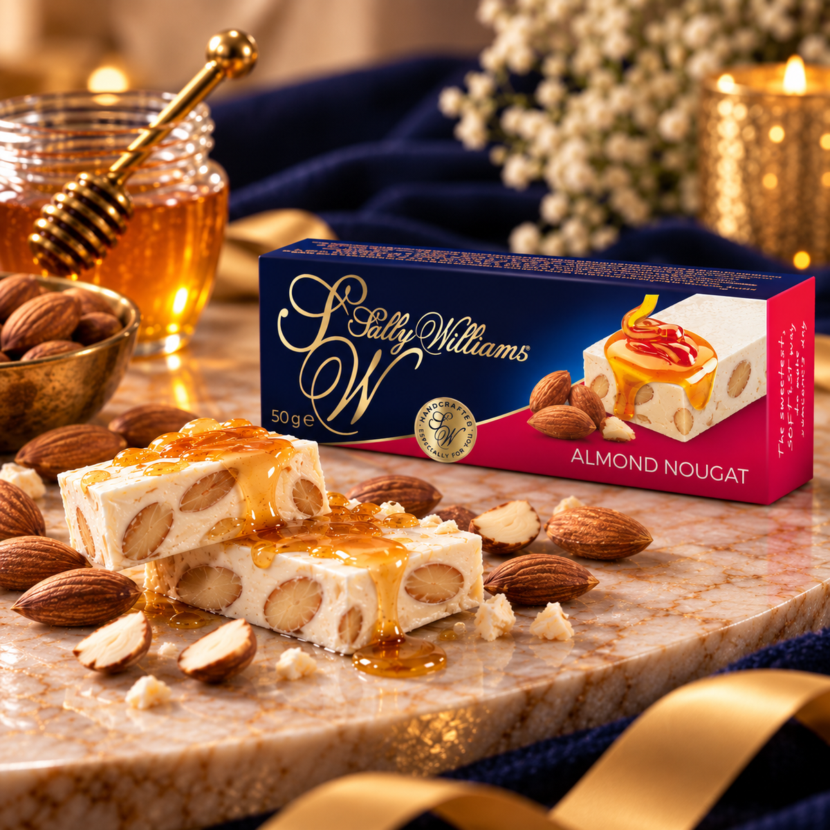 Sally Williams Roasted Almonds Nougat bar