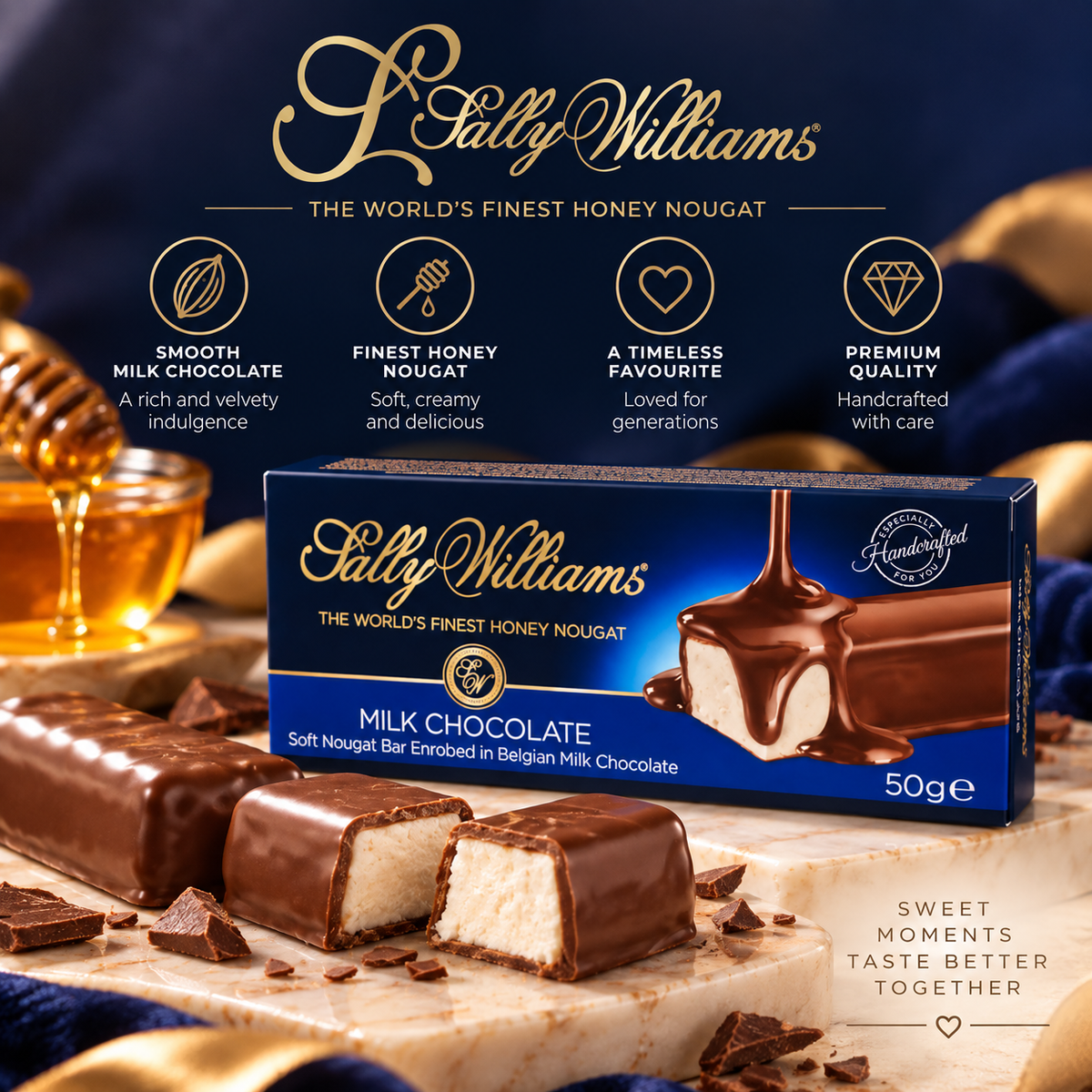 Sally Williams Milk Chocolate Nougat bar