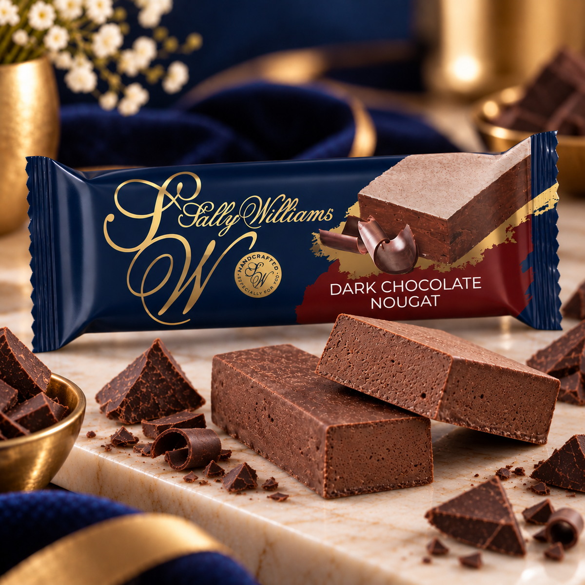 Sally Williams Dark Chocolate Infused Nougat bar