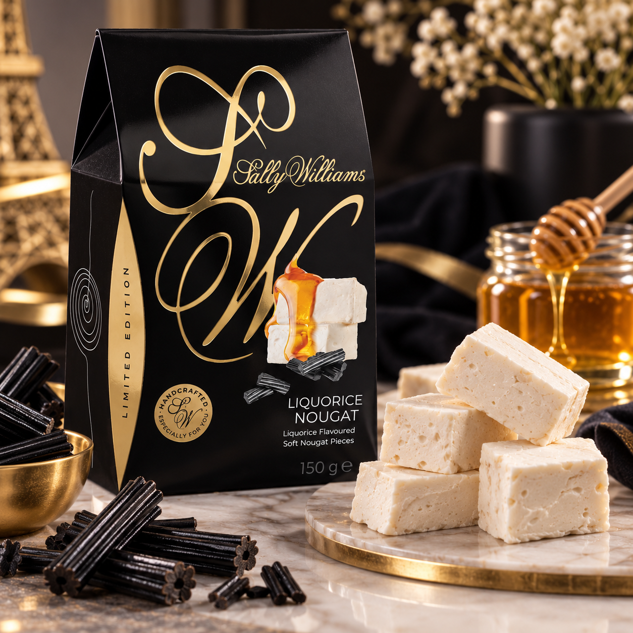 Sally Williams Liquorice Nougat bar