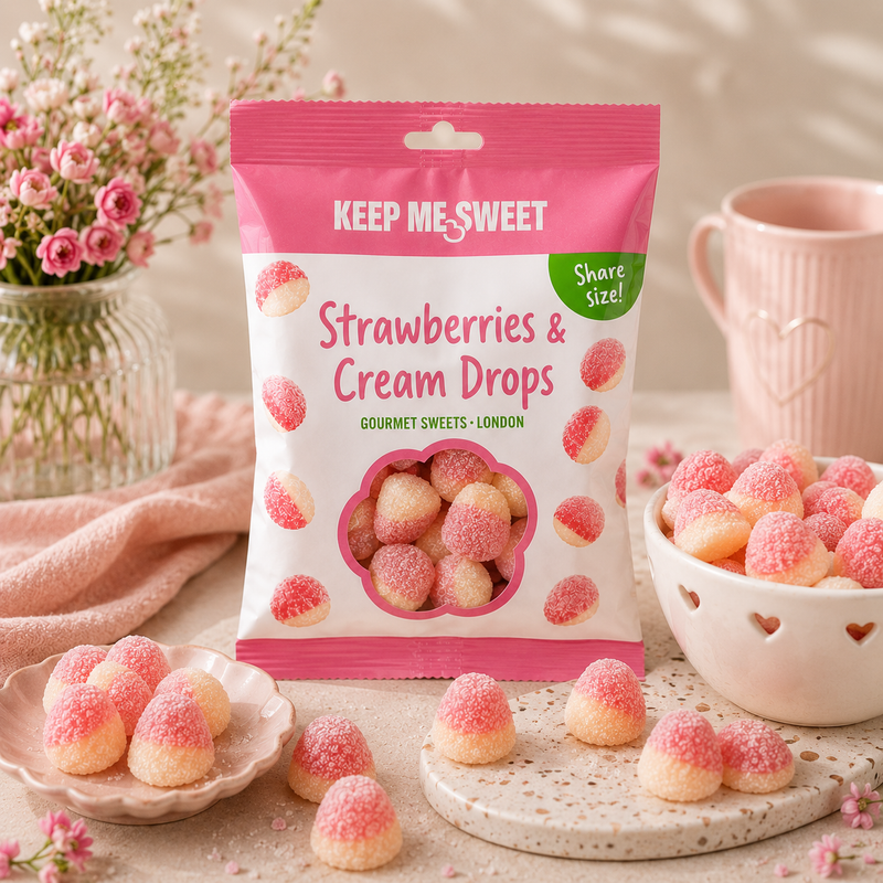 Keep Me Sweet Strawberries & Cream Drops gourmet pick 'n' mix sweets