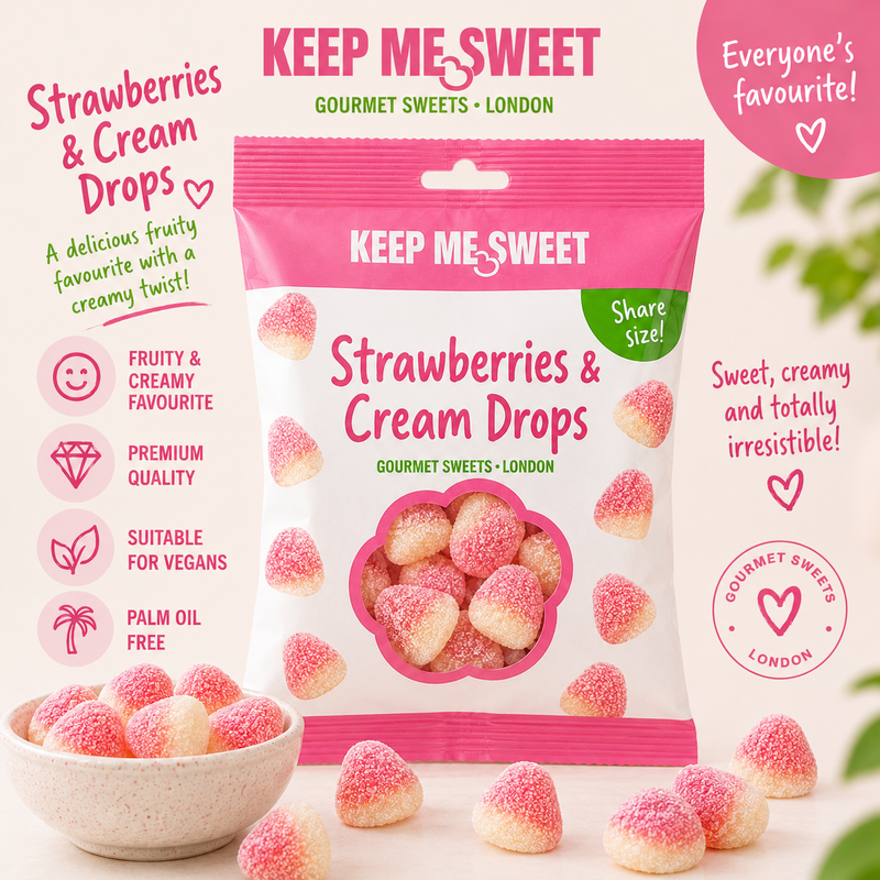 Keep Me Sweet Strawberries & Cream Drops gourmet pick 'n' mix sweets