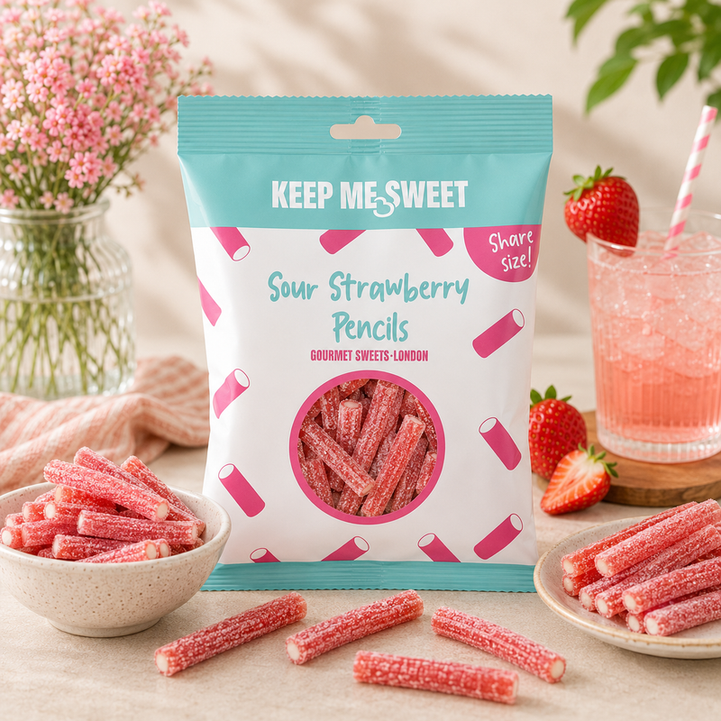 Keep Me Sweet Sour Strawberry Pencils gourmet pick 'n' mix sweets