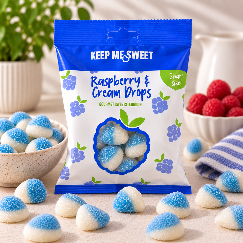 Keep Me Sweet Blue Raspberry Drops gourmet pick 'n' mix sweets