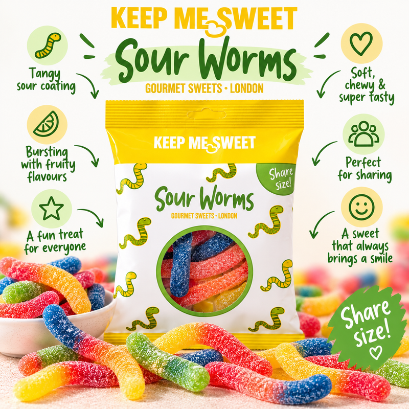 Keep Me Sweet Sour Worms gourmet pick 'n' mix sweets