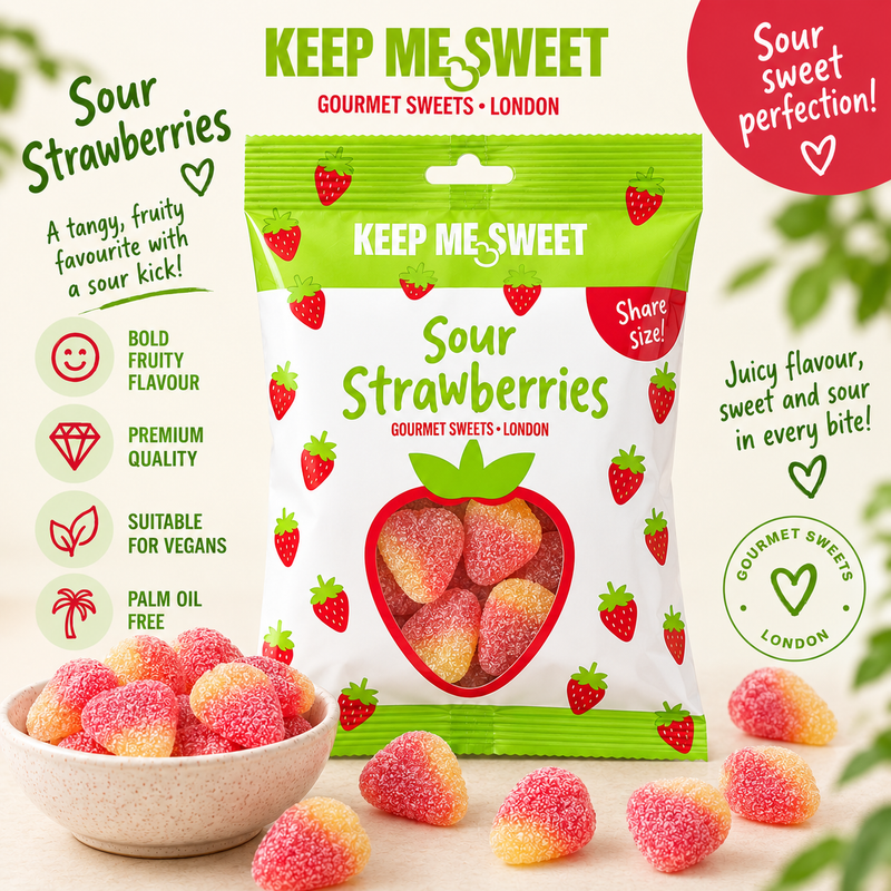 Keep Me Sweet Sour Strawberries gourmet pick 'n' mix sweets