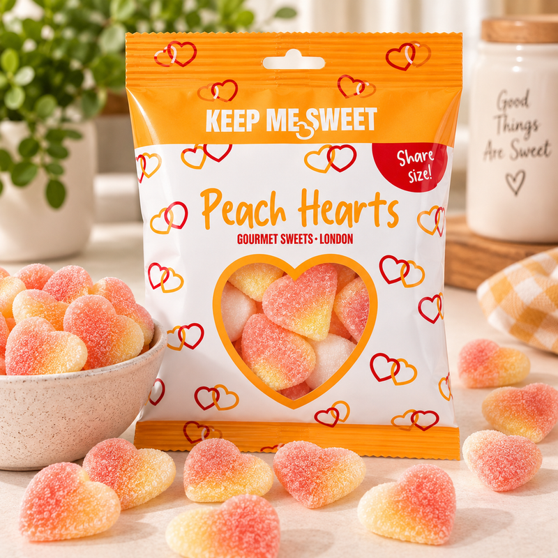 Keep Me Sweet Peach Hearts gourmet pick 'n' mix sweets