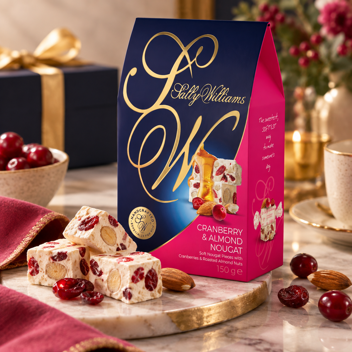 Sally Williams Cranberry & Almond Nougat gift box