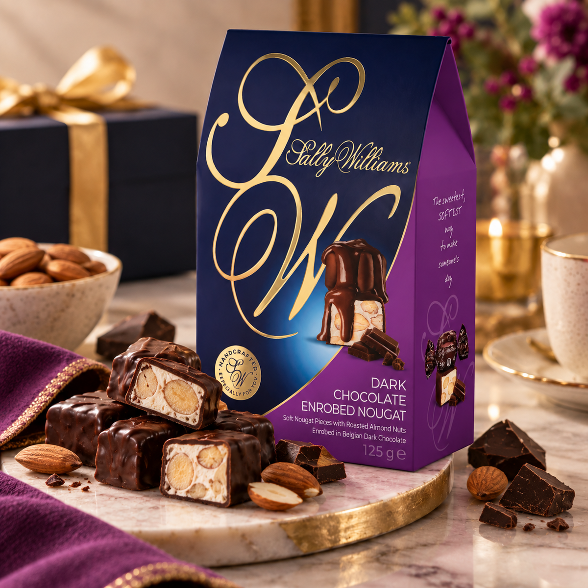 Sally Williams Dark Chocolate Nougat gift box