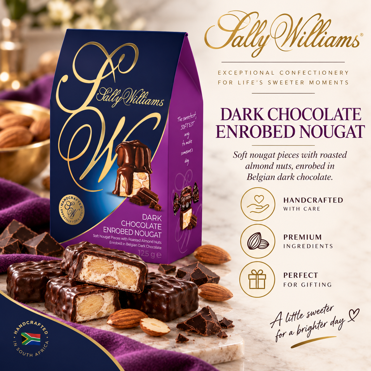 Sally Williams Dark Chocolate Nougat gift box