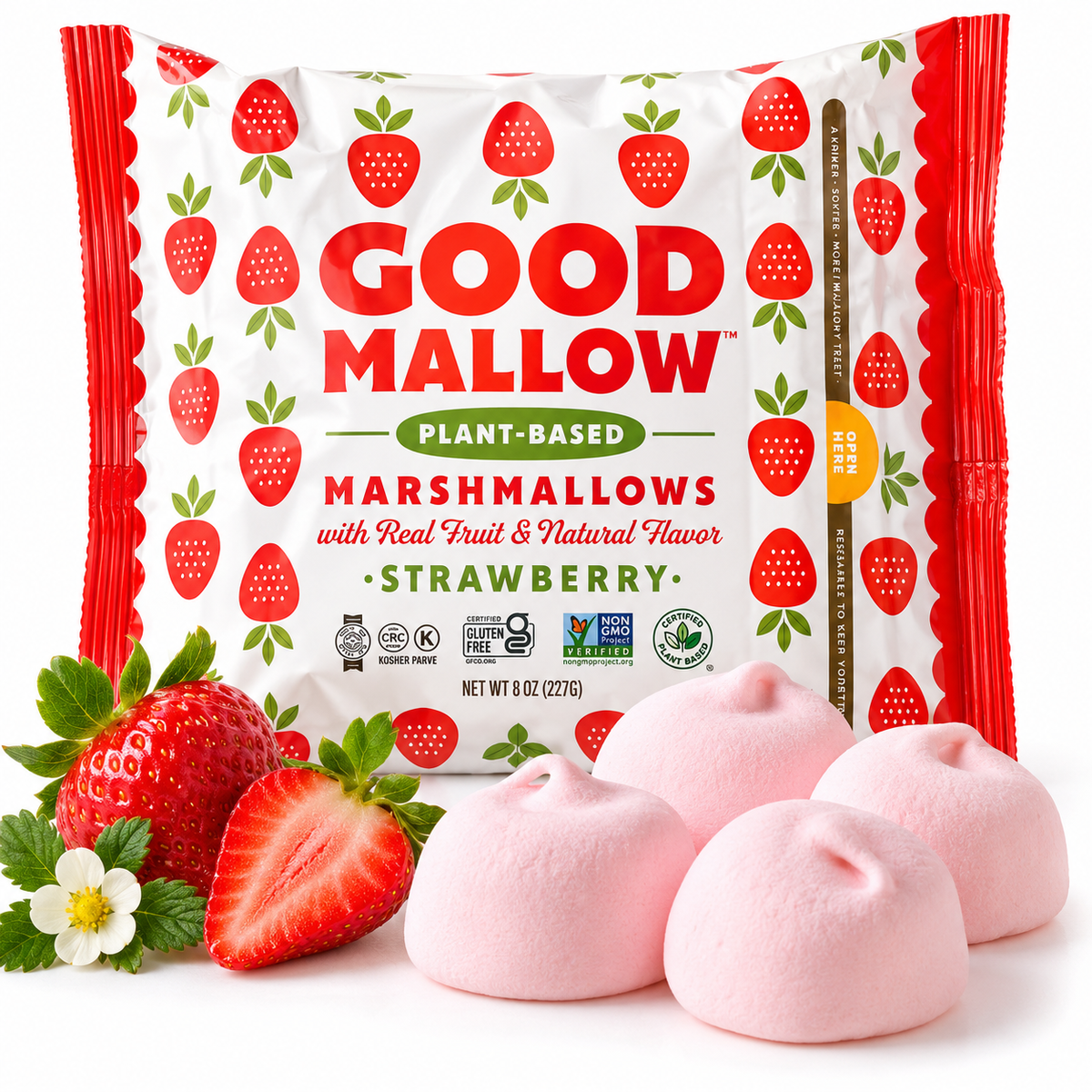 Good Mallow Plant Based Marshmallows Strawberry