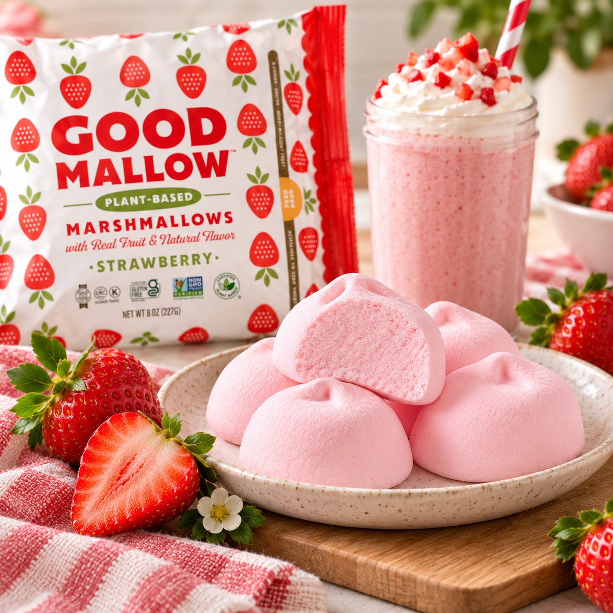 Good Mallow Plant Based Marshmallows Strawberry