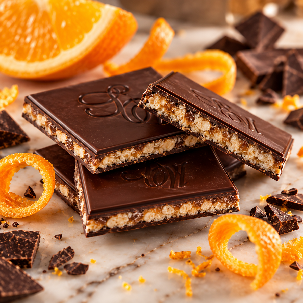Sally Williams Orange Dark Chocolate with Roasted Nougat