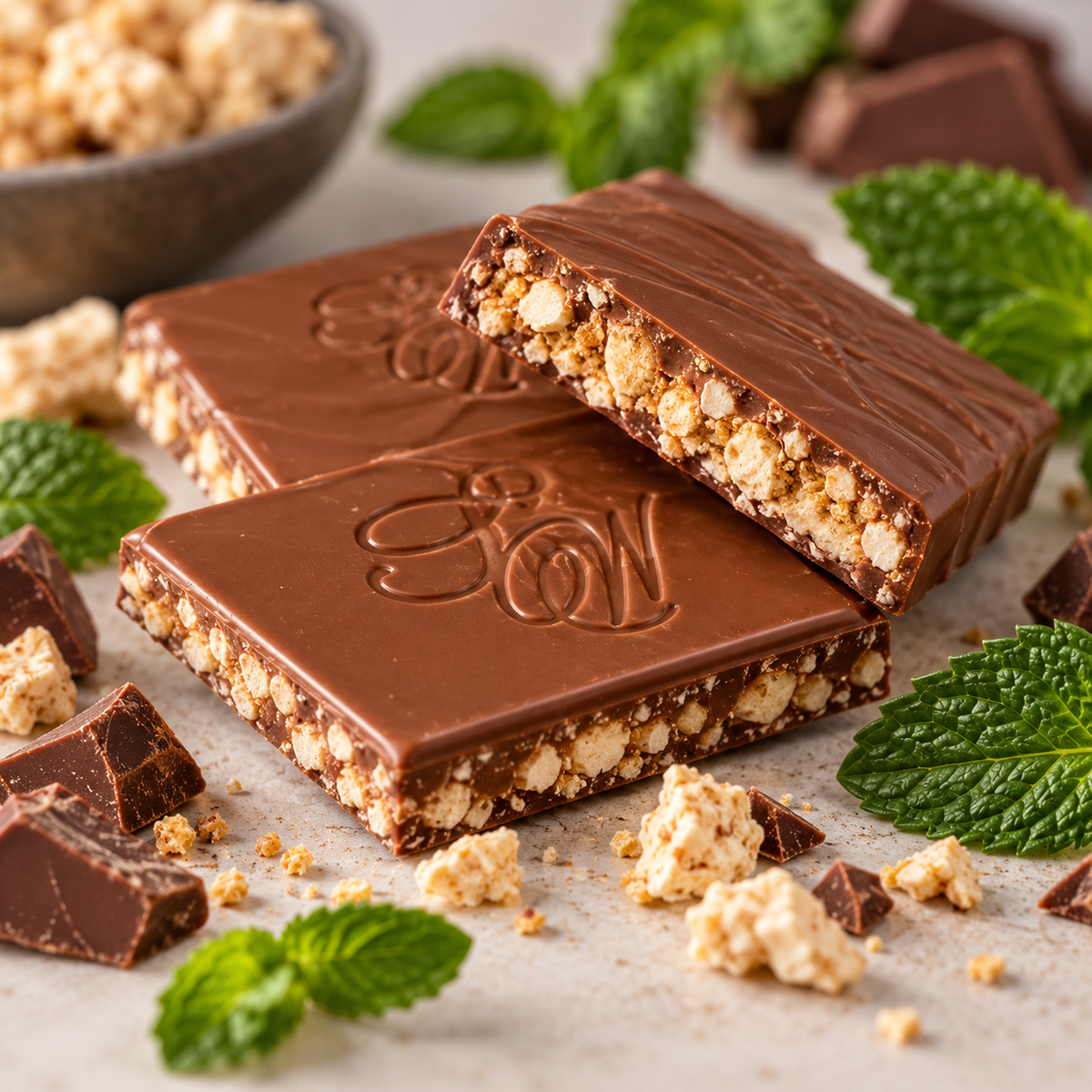 Sally Williams Mint Milk Chocolate with Roasted Nougat