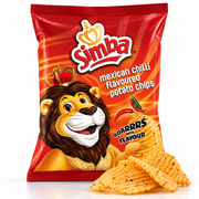 Simba Large Potato Chips Mexican Chilli, 120g bag.