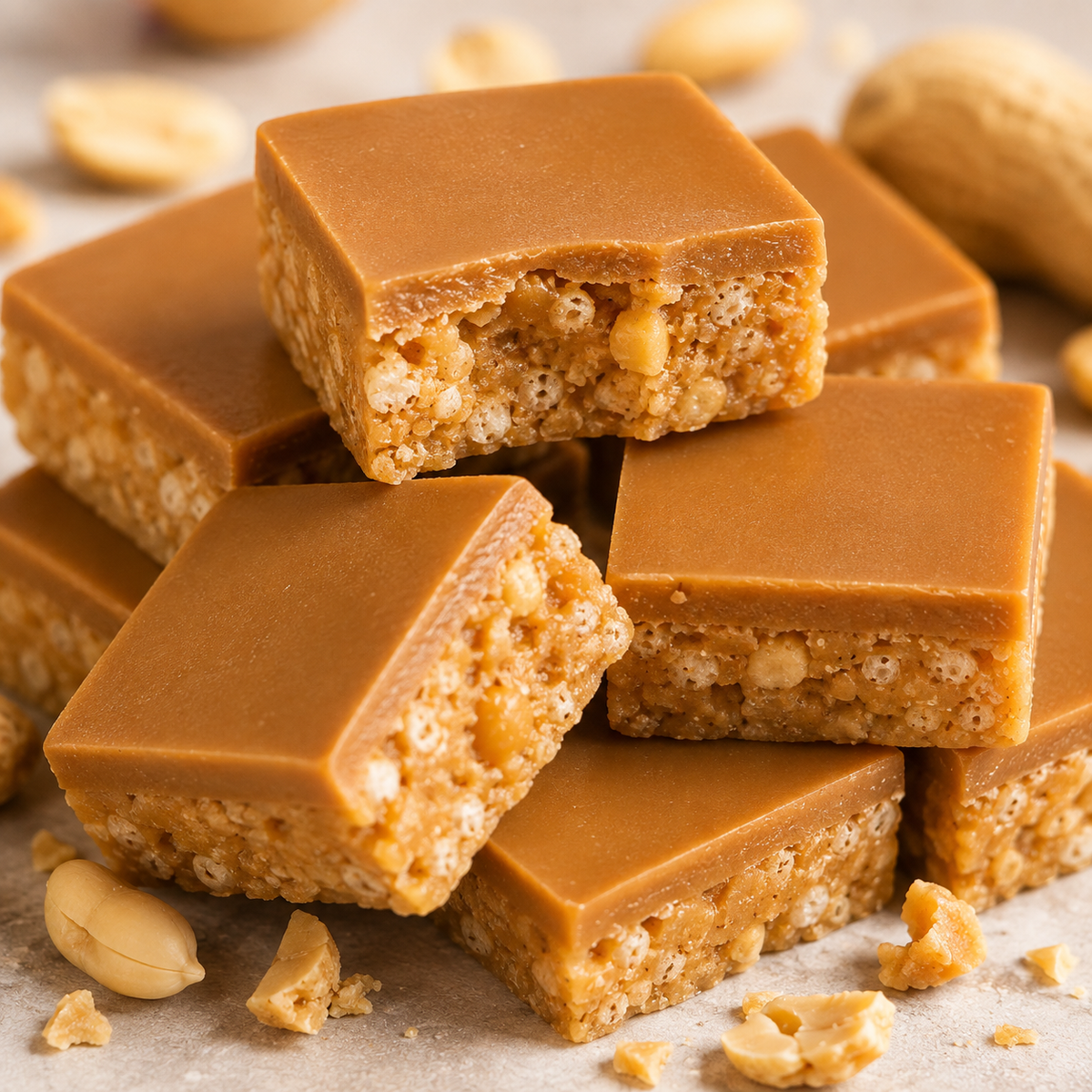 Artisanal Treats Chewy & Crispy Peanut Butter Bites with Caramel Coating