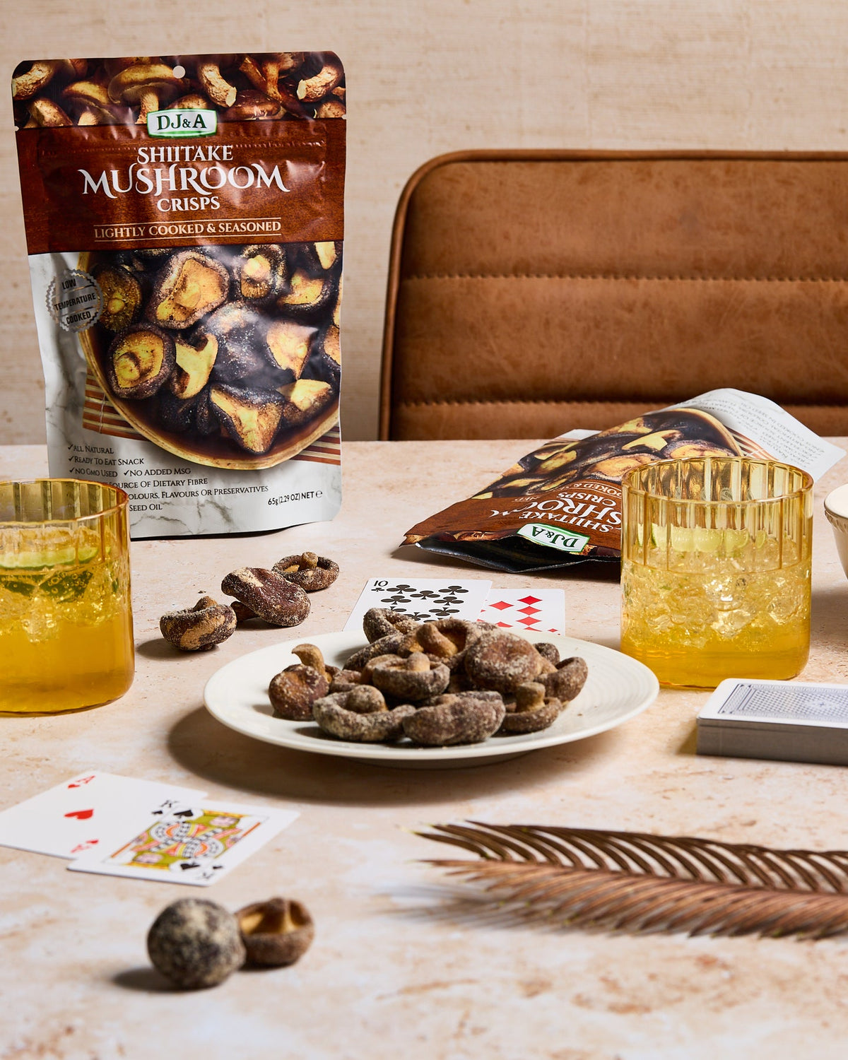 DJ & A Shiitake Mushroom Crisps, a savoury snack.