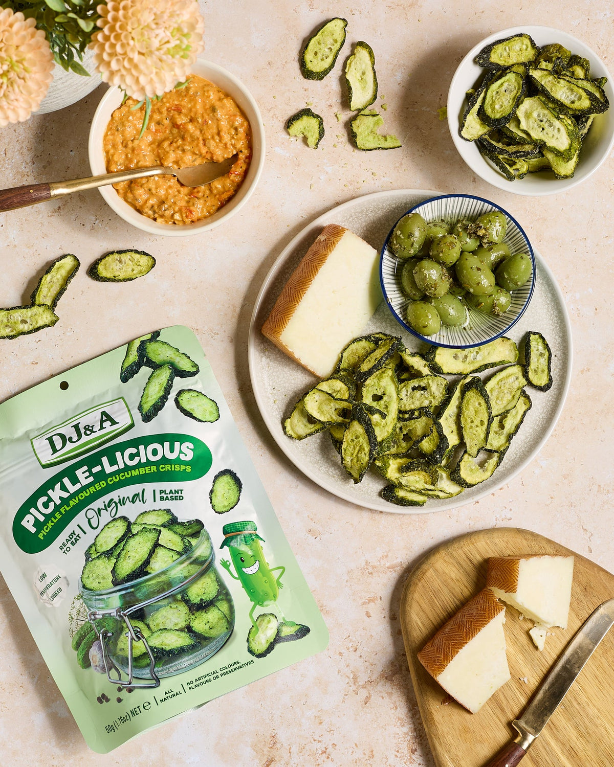 DJ & A Pickle-licious 50g pack, a savoury pickle-flavoured snack.