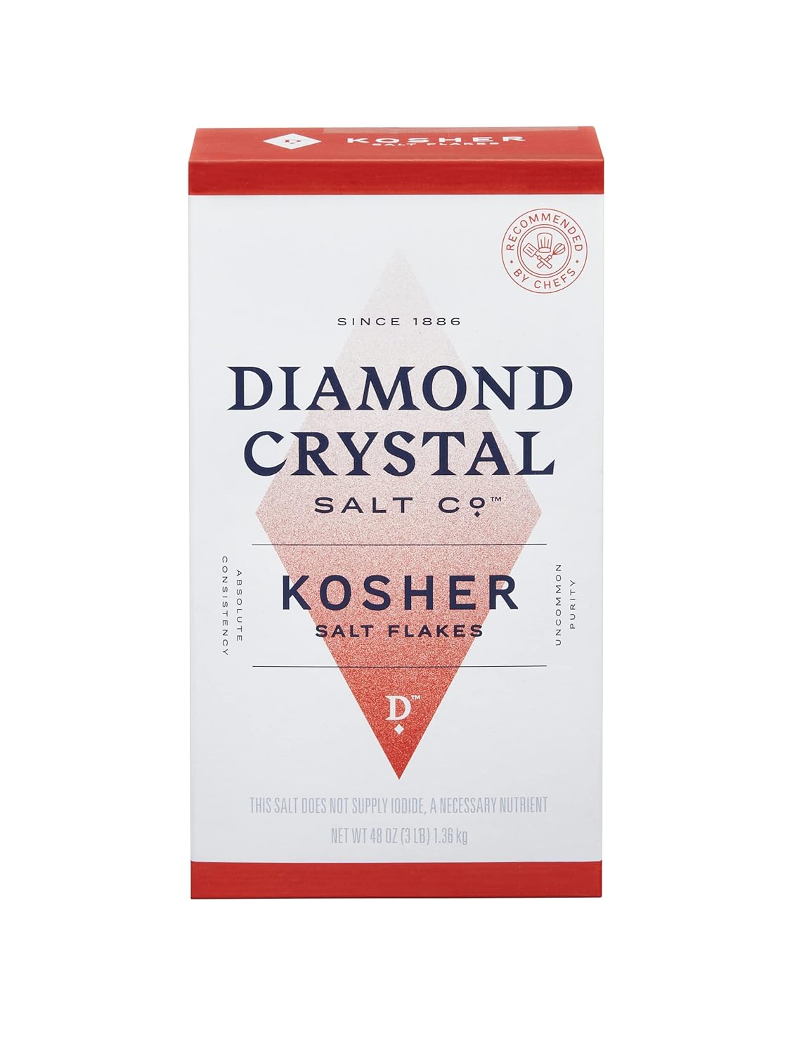 Diamond Crystal Kosher Salt Flakes Box 9 x 1.36kg (3LB/48oz)