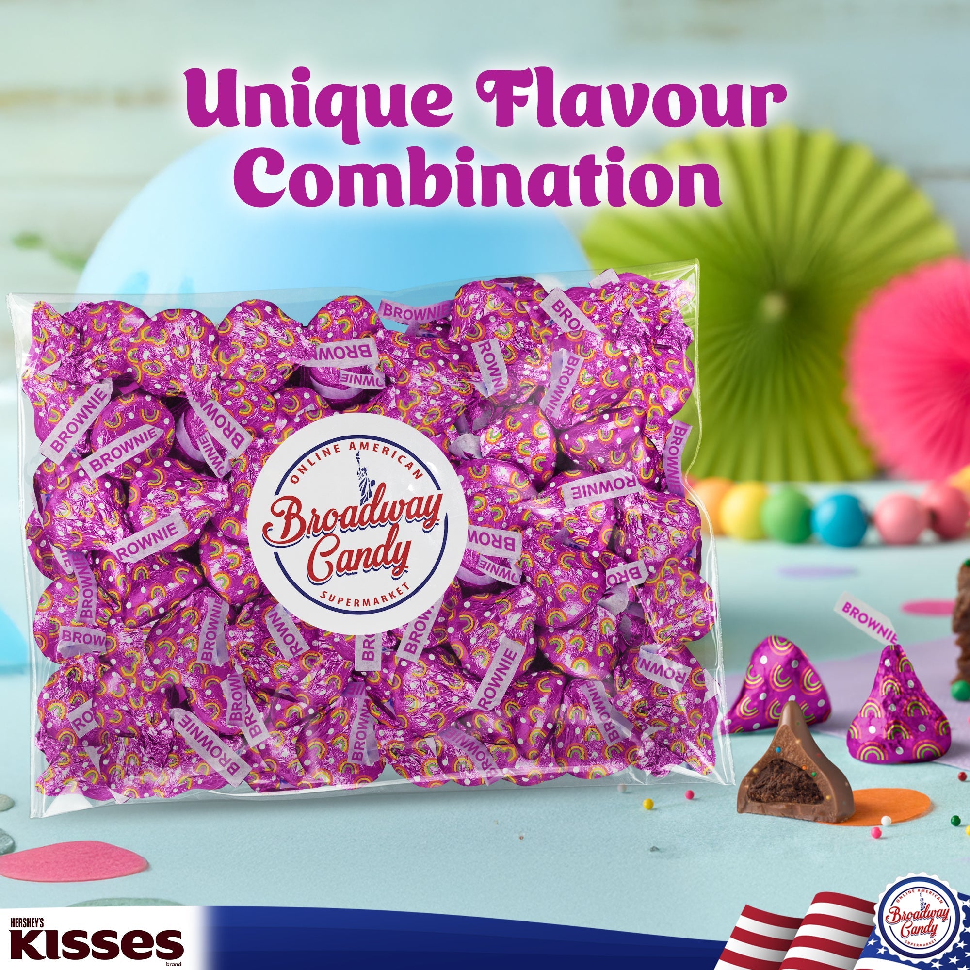 BULK Hershey's Kisses Brownie Flavour Chocolates, 1 kg Bag