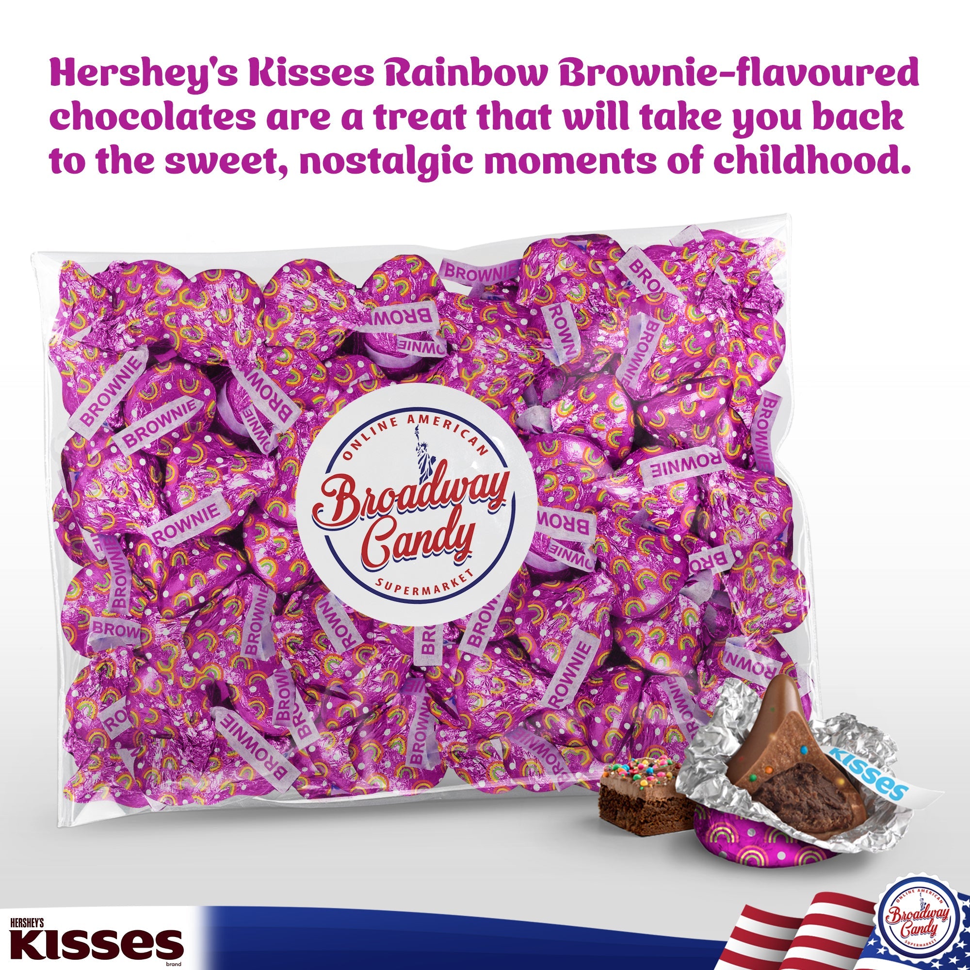 BULK Hershey's Kisses Brownie Flavour Chocolates, 1 kg Bag