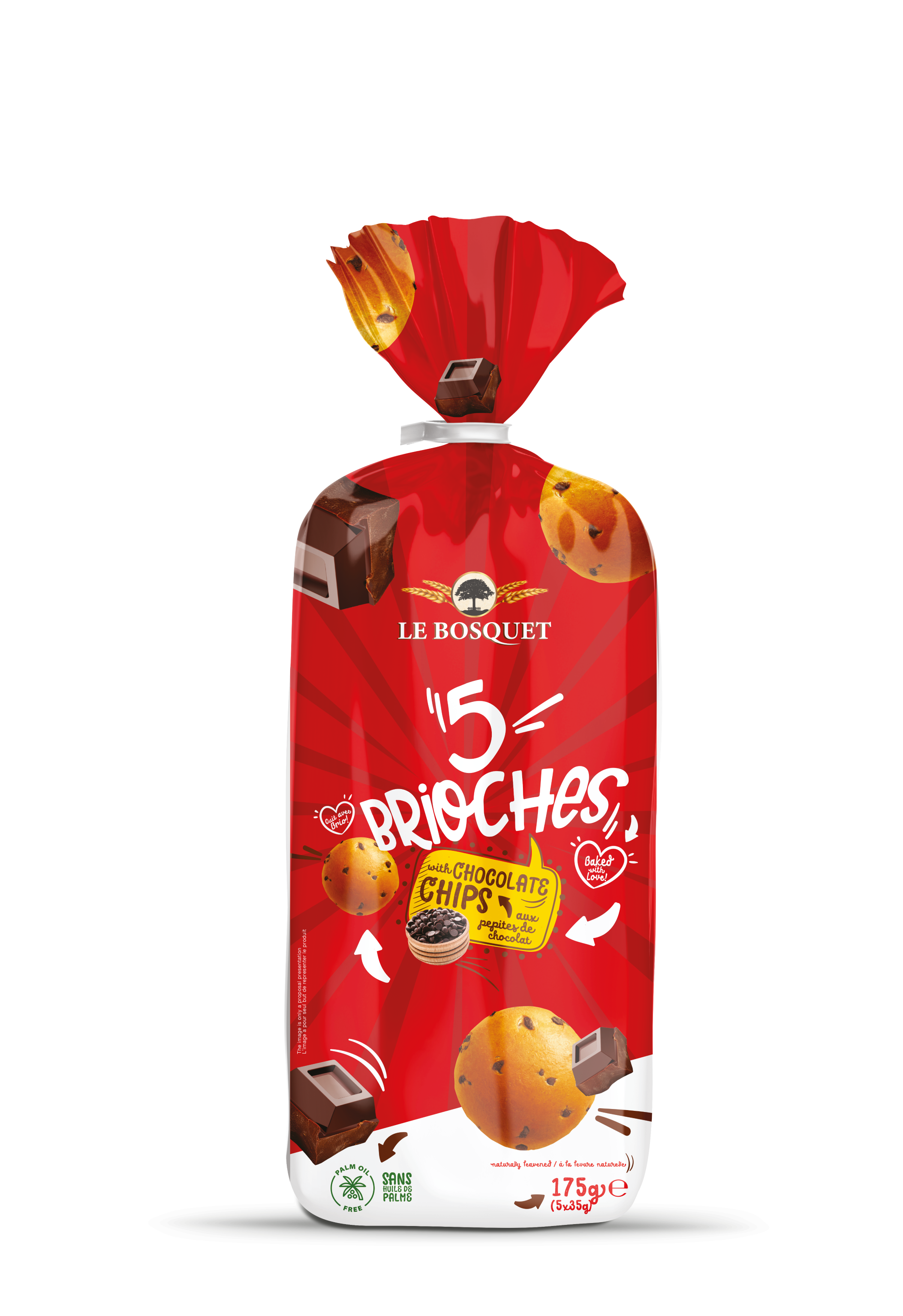 Le Bosquet Brioche Chocolate Chip (5 pack) 15 x 175g