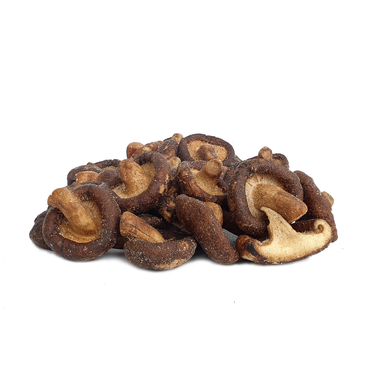 Close-up of DJ & A Shiitake Mushroom Crisps, a plant-based savoury snack.