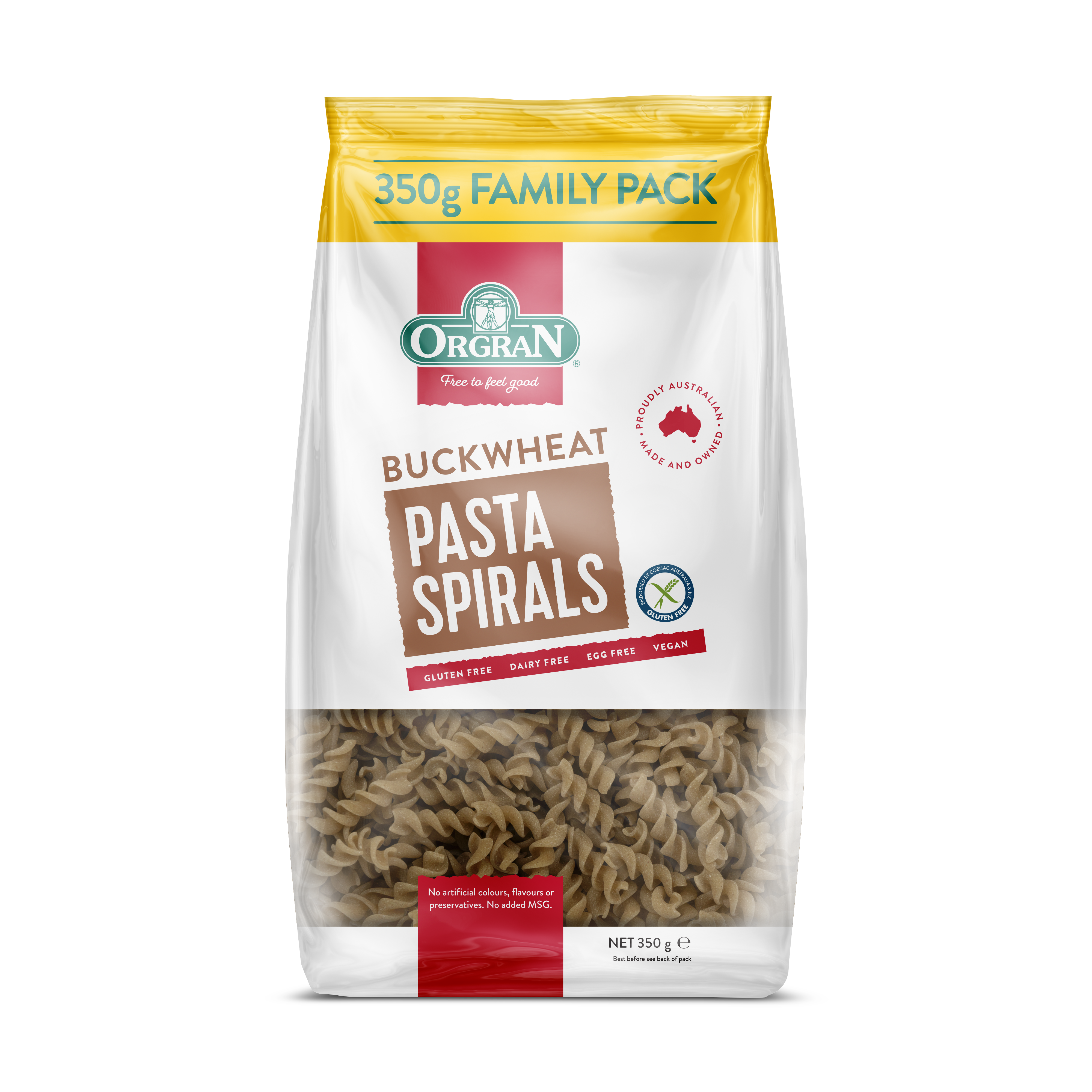 Orgran Pasta Spirals Buckwheat 5 x 350g