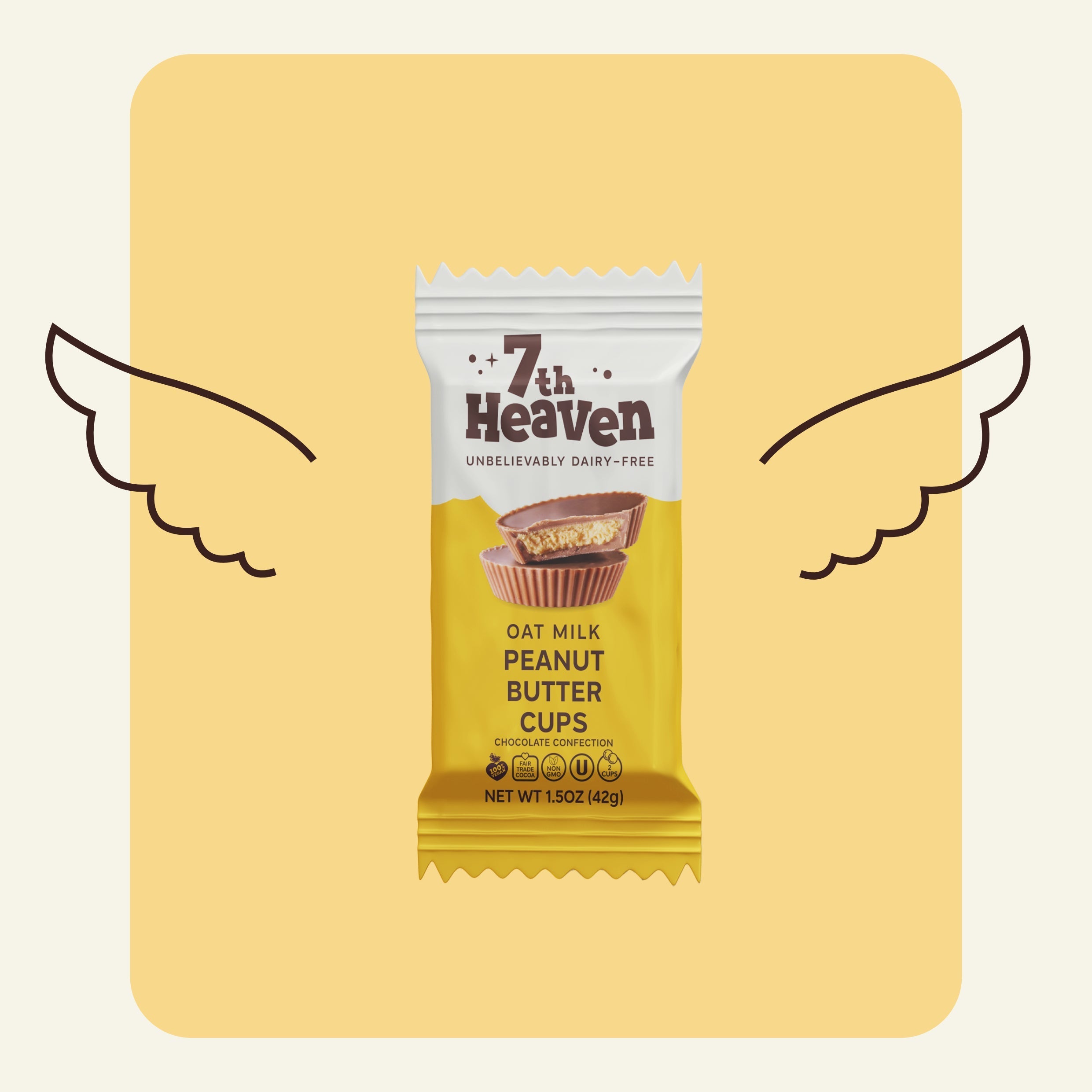 7th Heaven Peanut Butter Cups Oat Milk Chocolate 12 x 42g