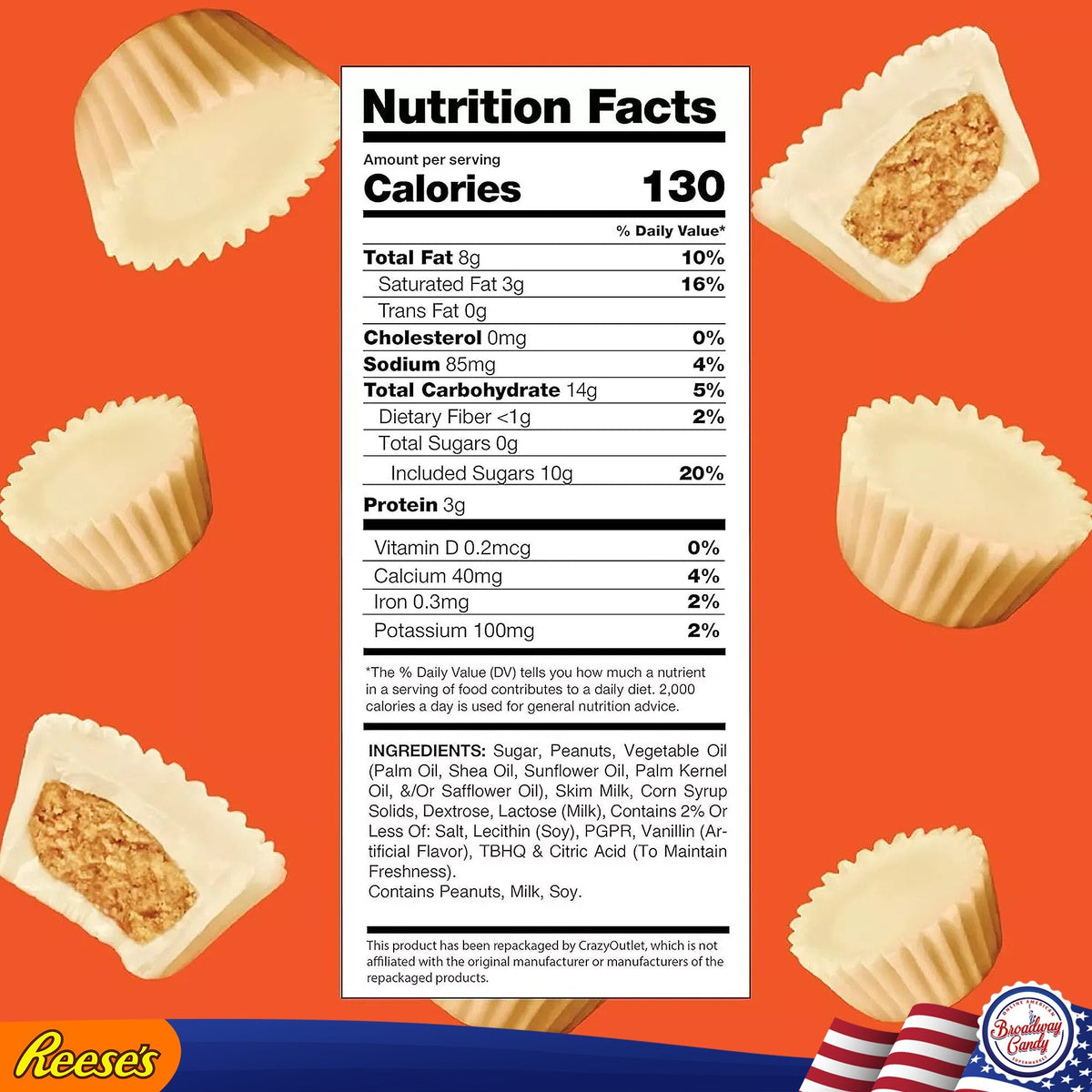 BULK Reese's Peanut Butter White Chocolate Miniature Cups 1kg