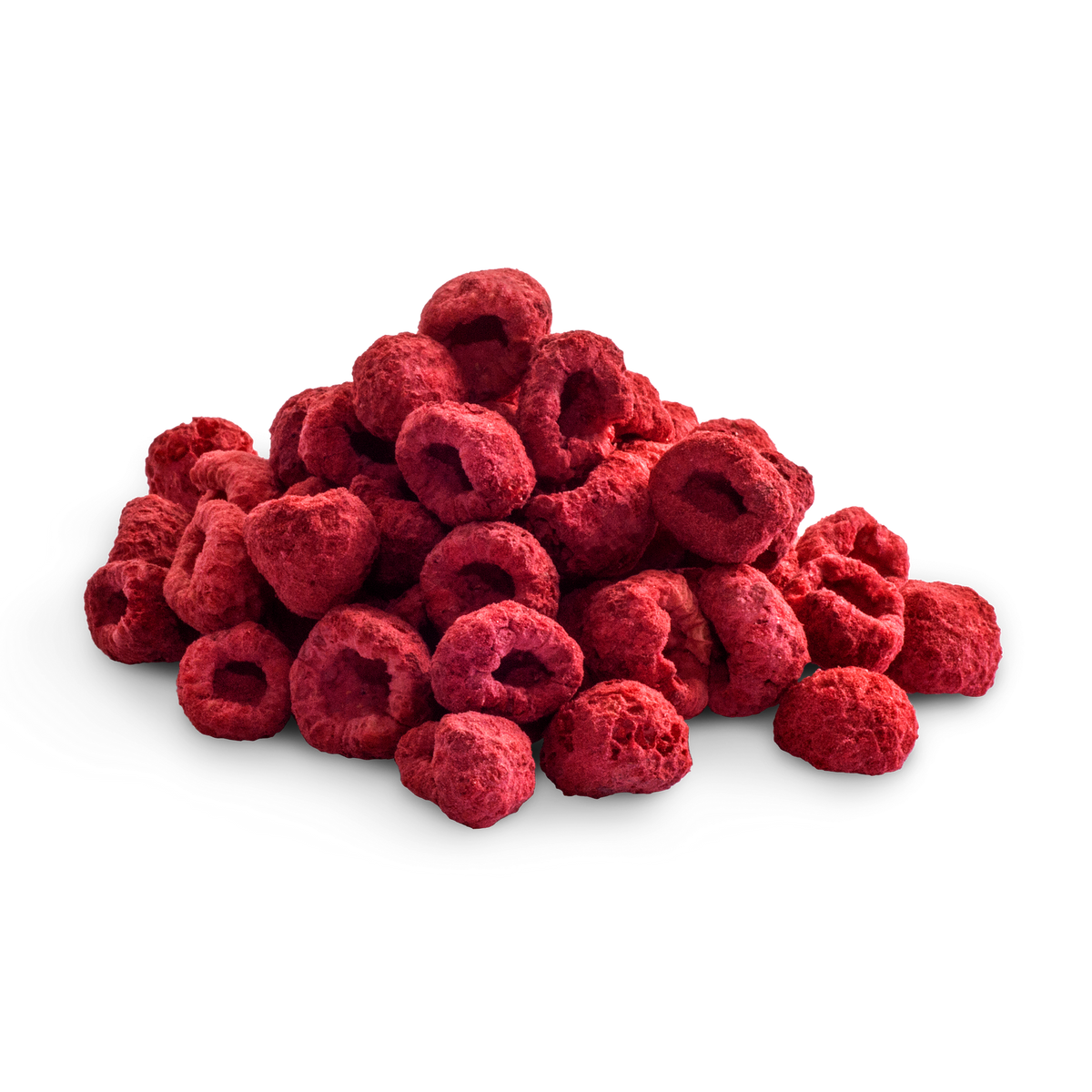 Close-up of DJ & A Freeze Dried Raspberries, Halal certified.