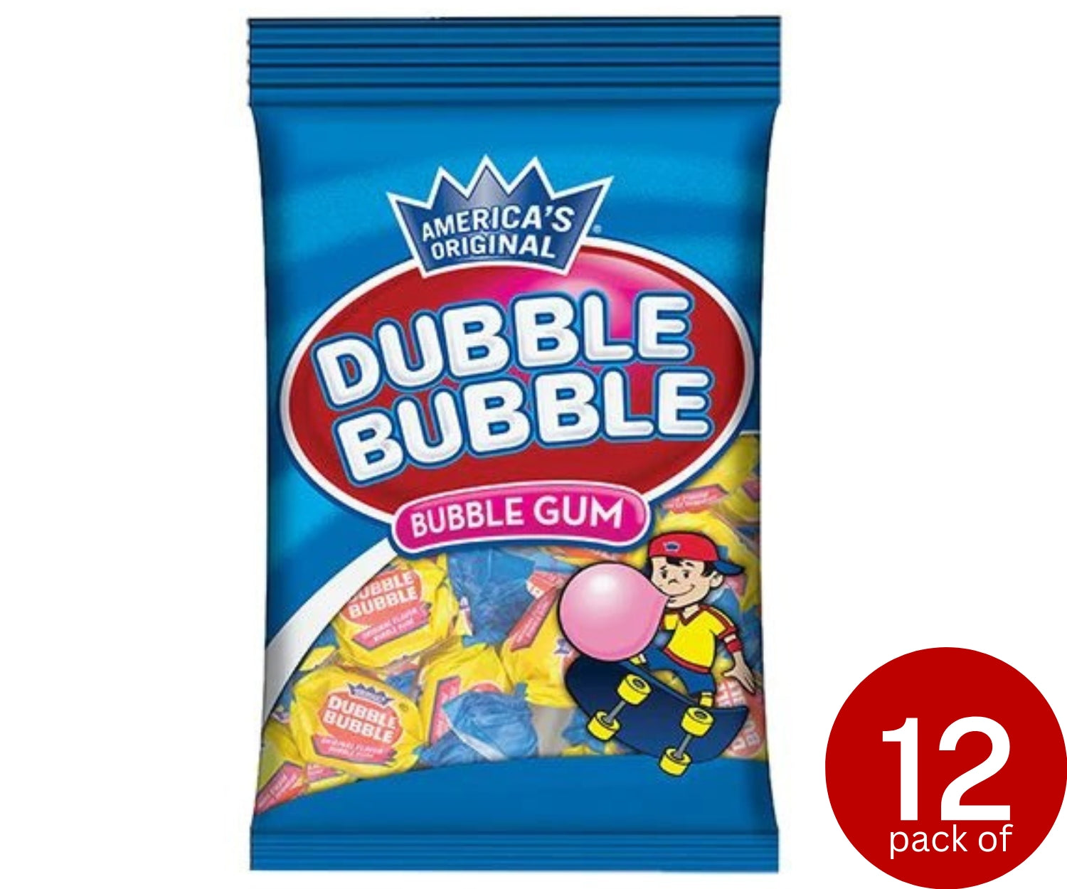 Dubble Bubble Bubble Gum Original Twists Peg Bag 12 x 127g (4.5oz)