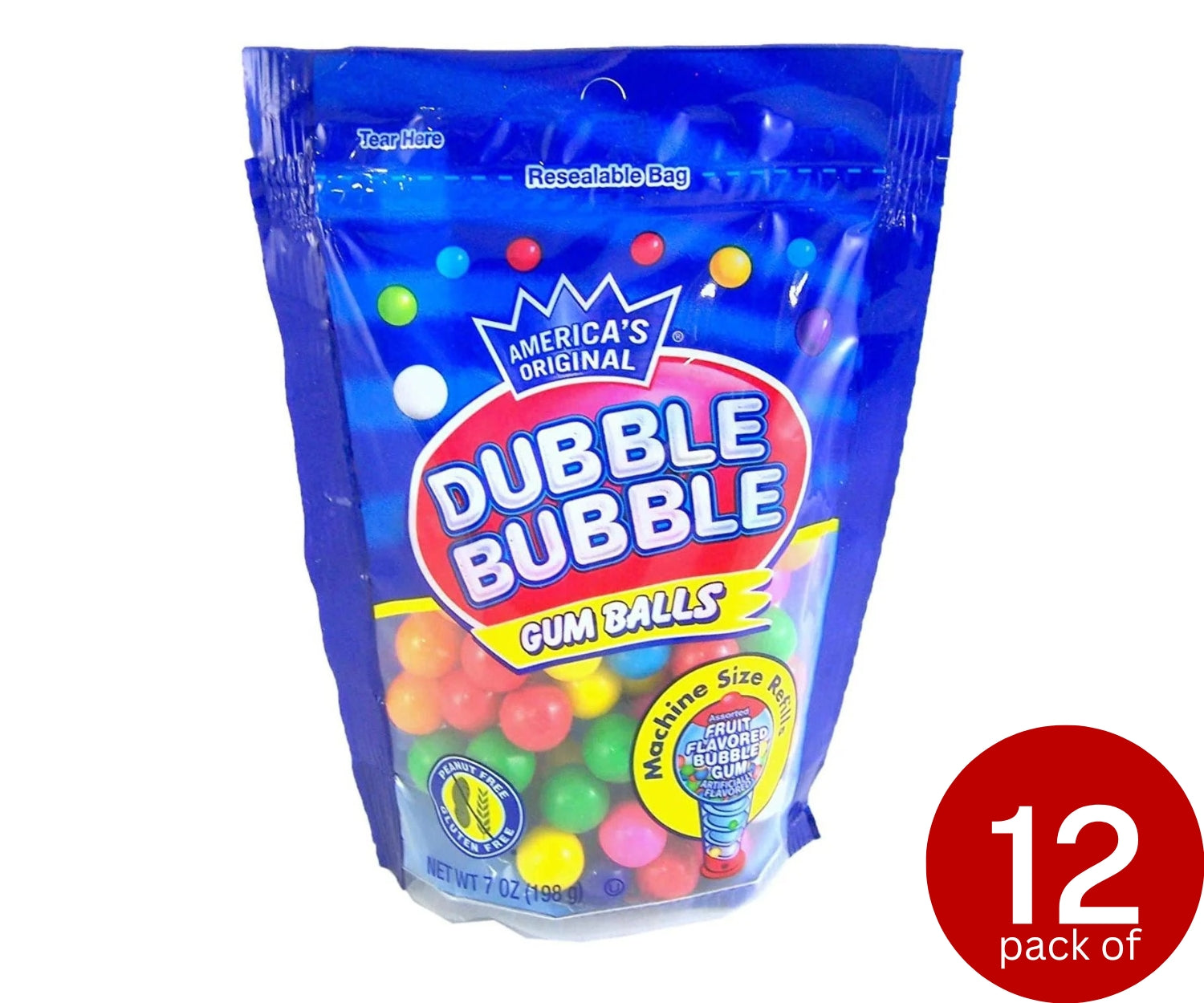 Dubble Bubble Assorted Gumballs 12 x 198g (7oz)