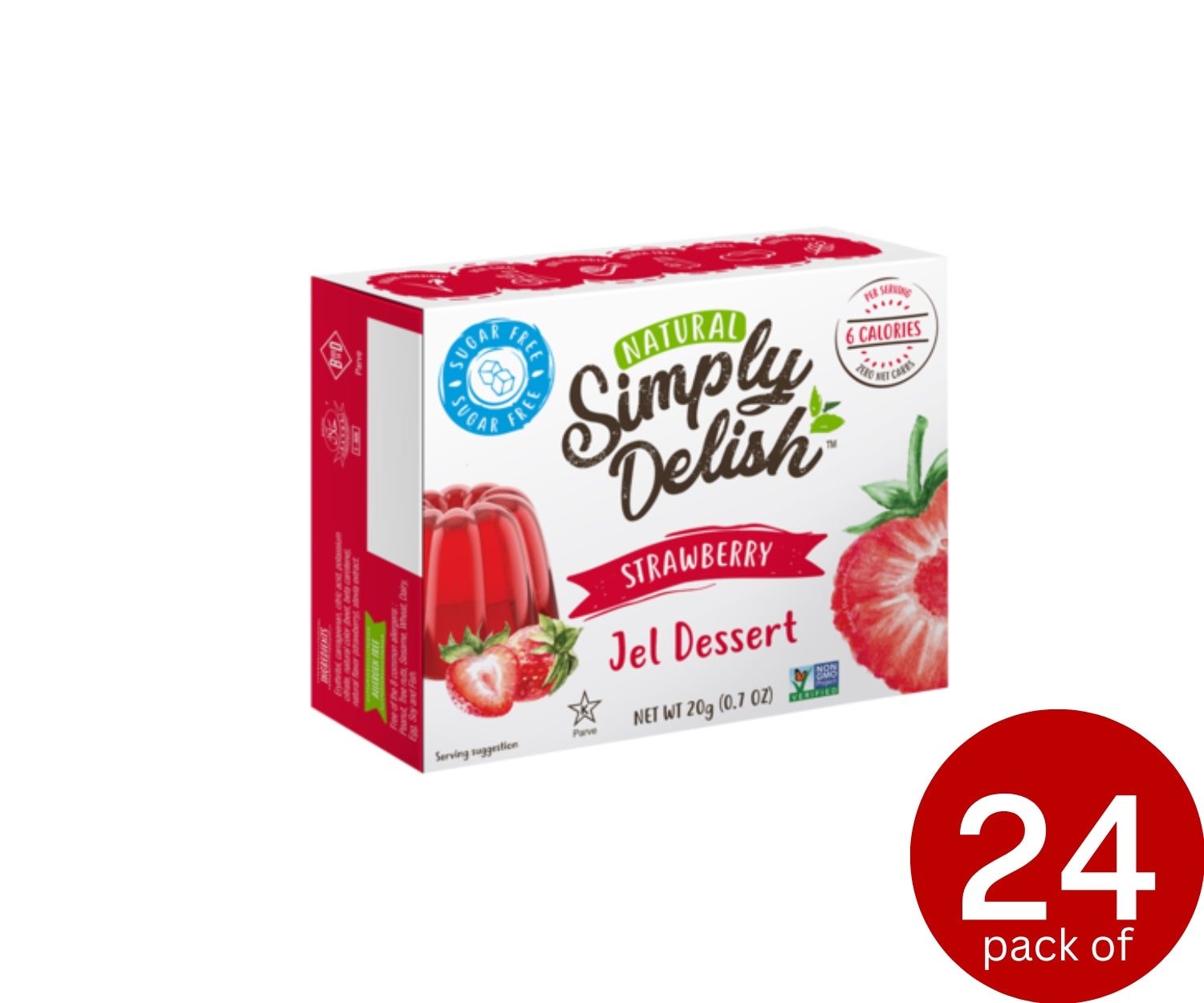 Simply Delish Natural Strawberry 4 x 6 x 20g