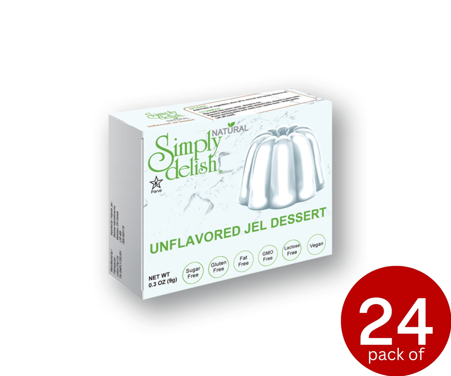 Simply delish Natural Unflavored Jelly 4 x 6 x 9g