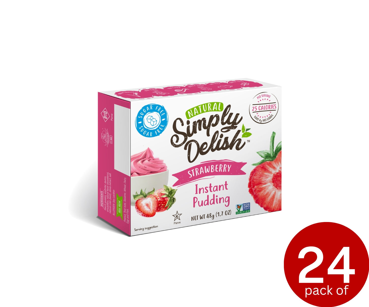 Simply Delish NATURAL Pudding Strawberry 4 x 6 x 44g