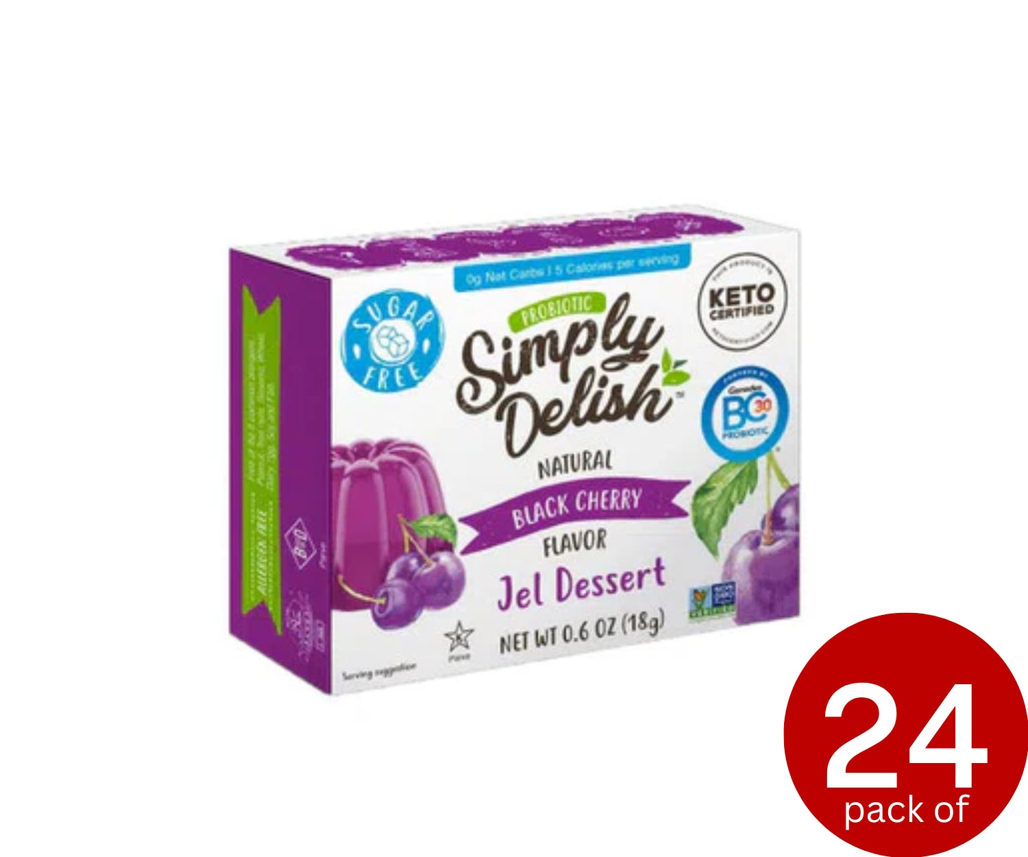 Simply Delish Natural Black Cherry 6 x 4 x 18g