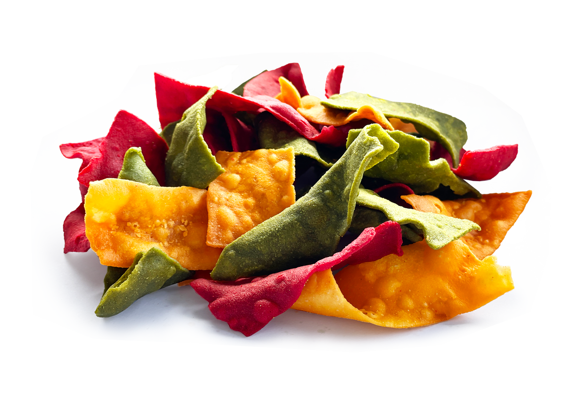 Close-up of DJ & A Veggie Curls Original, a plant-based snack.