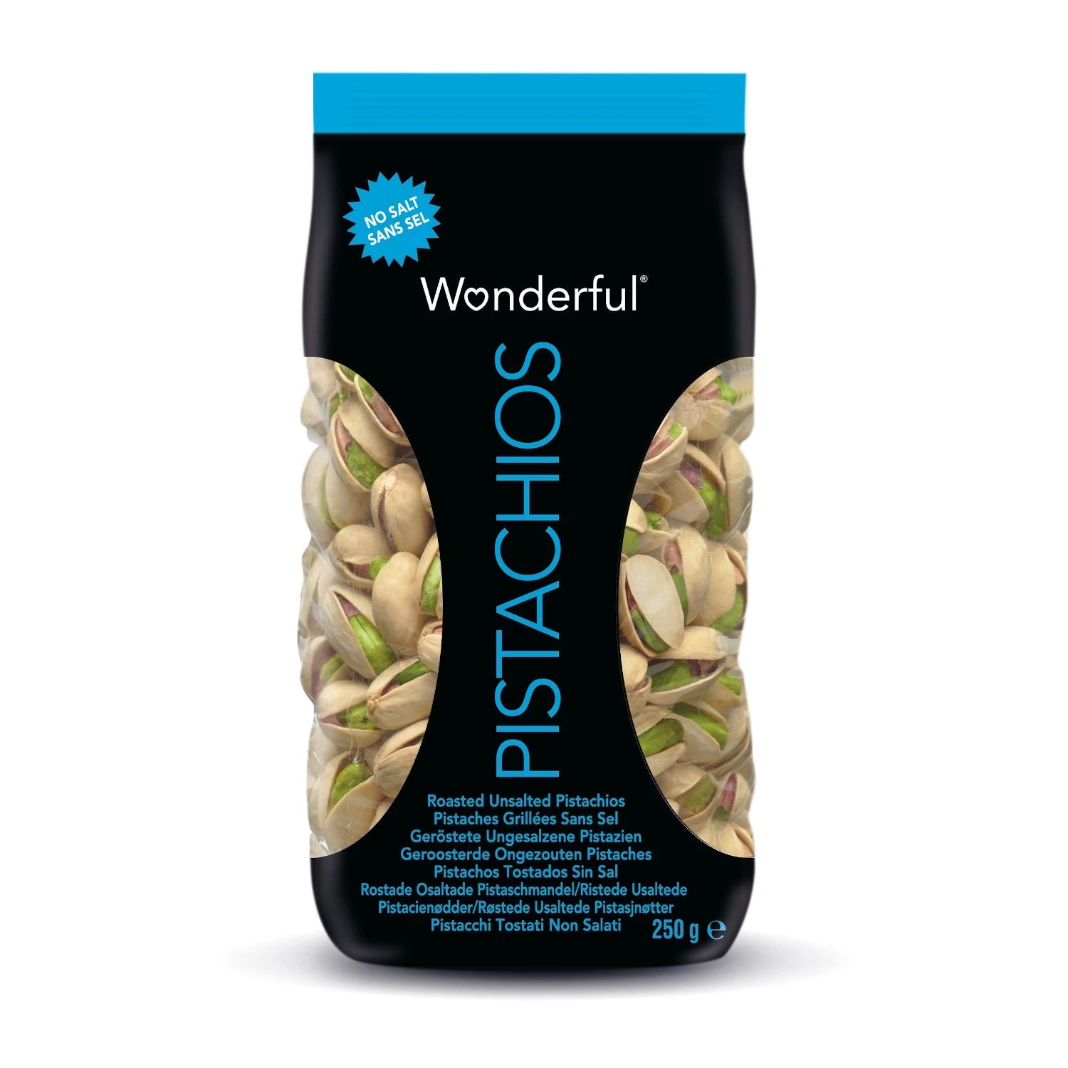 Wonderful Pistachios LARGE Roasted No Salt 8 x 250g