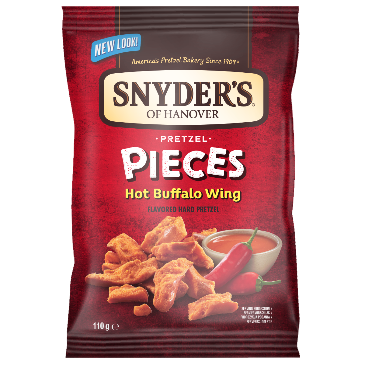 Snyders Pretzel Pieces Hot Buffalo Wings NK 10 x 110g