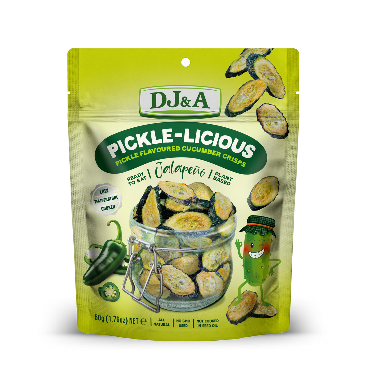 DJ & A Pickle-licious Jalapeno, 50g pack.